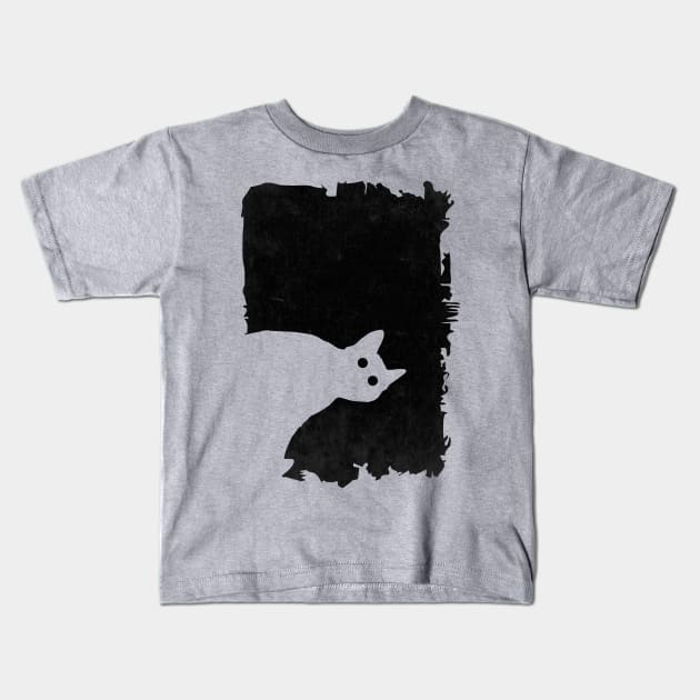 Mysterious Cat Kids T-Shirt by ganola